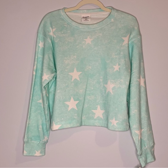 dreamsicle Tops - Dreamsicle Mint Green Sweatshirt with Subtle White Stars and Shading NWT